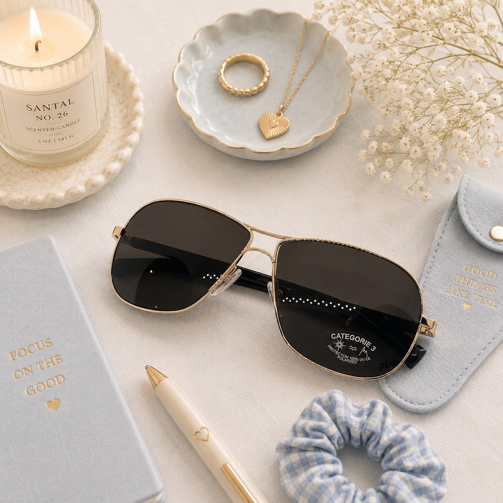 Gold&Wood Aviator Sunglasses Polarized Men's